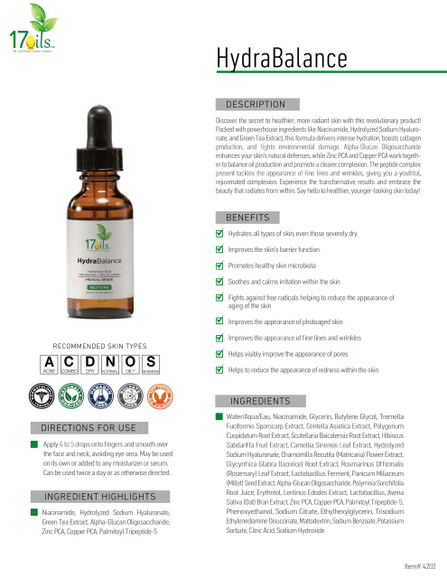 17oils HydraBalance Serum